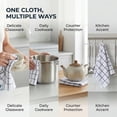thumbnail image 6 of Unique Bargains 2Pcs Classic Plaid 100% Cotton Quick Dry Kitchen Towels Blue 25" x 15", 6 of 6