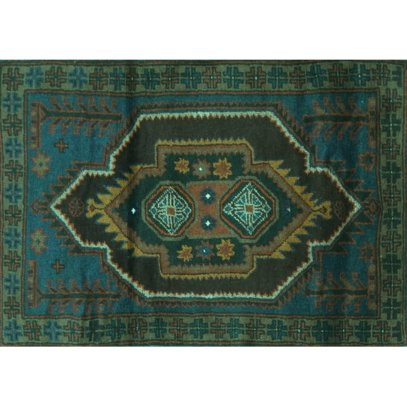 Ahgly Company Indoor Rectangle Persian Turquoise Blue Traditional Area Rugs, 8' x 12'
