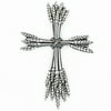 Wall Cross-Wrapped Wheat-Pewter