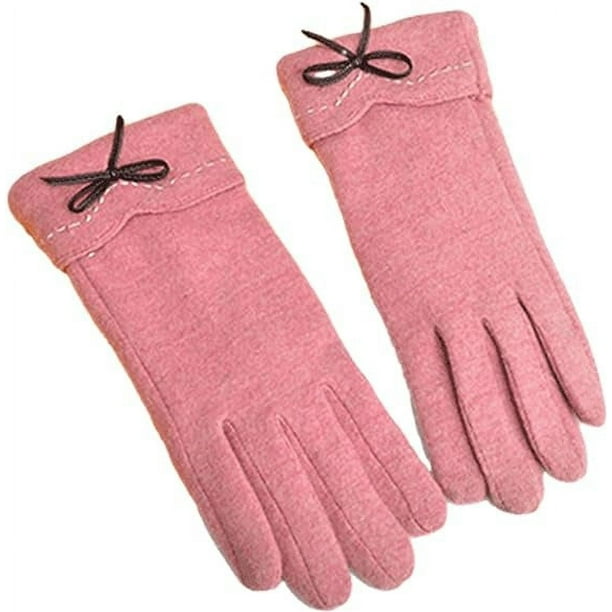 Guantes estéticos de lana fina - Invierno para clima frío al aire libre - Guantes térmicos cálidos con pantalla táctil - Mujeres, adultos, adolescentes y niñas