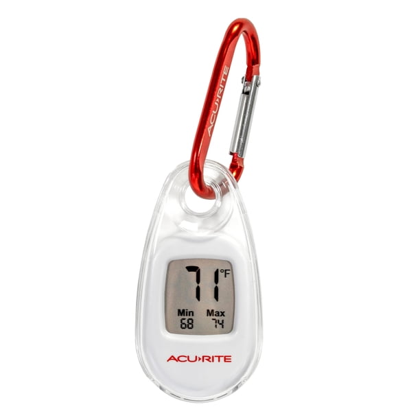 Termómetro AcuRite con clip digital portátil para interiores y exteriores