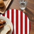thumbnail image 3 of Red Striped Round Placemats for Dinning Tables,Heat-proof Braided Table Mats 13 Inch,Christmas Farmhouse Red White Stripes Washable Place Mat for Kitchen Restaurant Party Decor Supplies Table Setting, 3 of 9