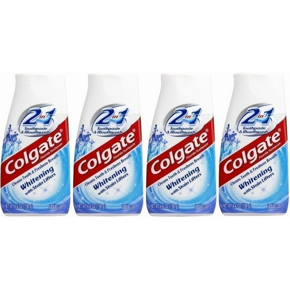Colgate Whitening Gel Toothpaste, Icy Blast Mint, 4.6 oz, 4 Pack