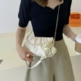 thumbnail image 3 of New fashion artificial leather cloud bag chain clutch bag underarm bag diagonal shoulder bag - white, 3 of 5