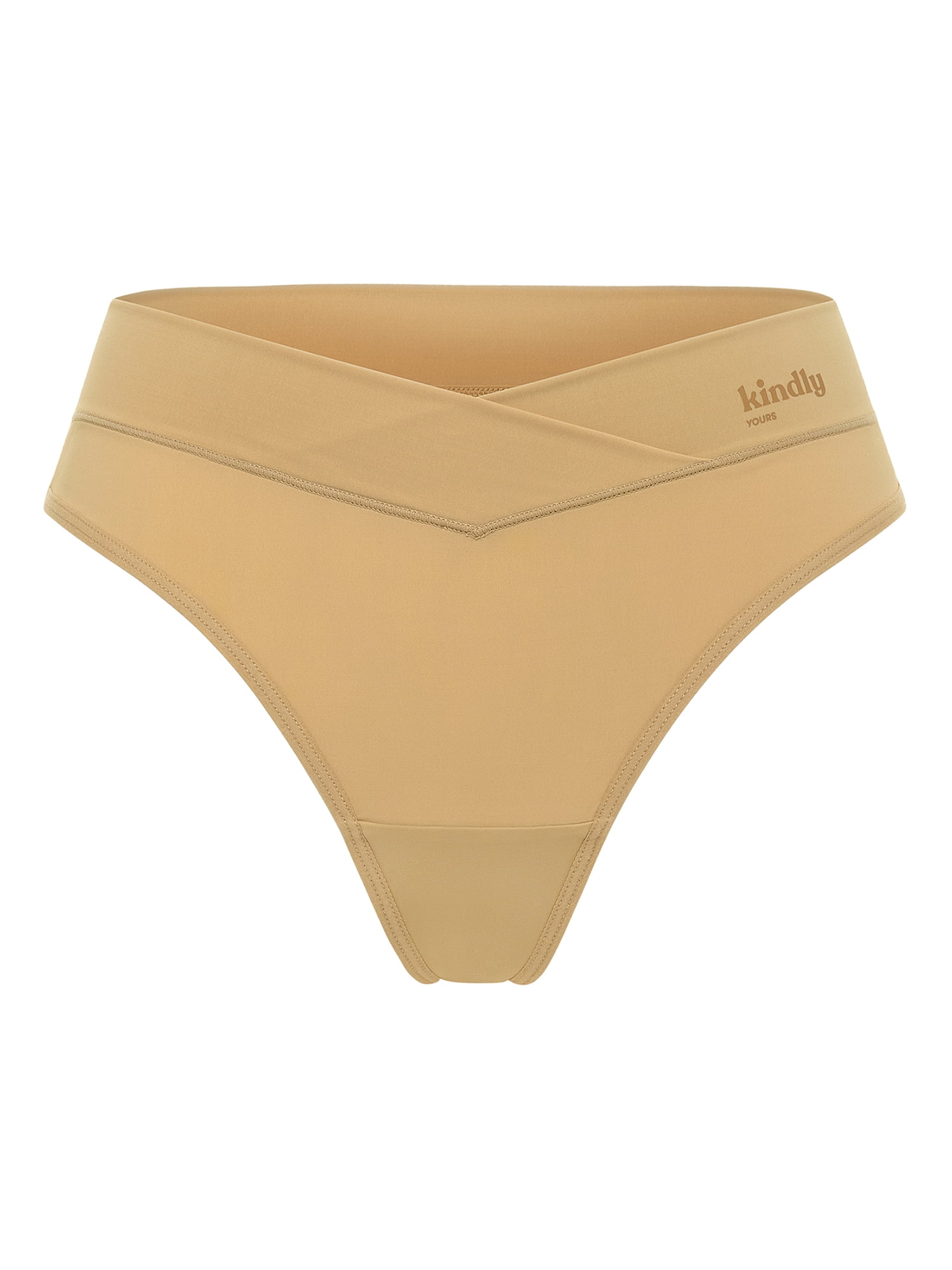 Kindly Yours Women's So Comfy Crossover Waist Thong Panties, 2-Pack, Sizes XS-XXXL