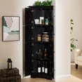 thumbnail image 6 of Leumius 4-Tier 72" Corner Kitchen Pantry Storage Cabinet with 8 Doors Tall Storage Cabinet, Corner Cabinet and Shelves, Bookshelf Cabinet for Bathroom, Living Room, Kitchen Black, 6 of 8