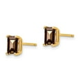 thumbnail image 3 of Primal Gold 14 Karat Yellow Gold 6x4mm Emerald Smoky Quartz Earrings, 3 of 5