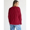 thumbnail image 3 of Trendy Queen Women's Oversized Cable Knit Crewneck Sweaters, 3 of 5