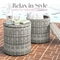 thumbnail image 2 of Elle Decor Vallauris Outdoor Side Table with Storage, Grey, 2 of 6