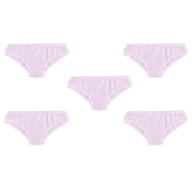 5pcs Travel Disposable Underwear Breathable Printing Cotton Underwear Panties Briefs for Travel Menstrual Period Daily Use (Women Pink Size M)