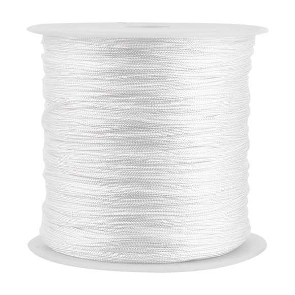 Nimomo 100M X 0.8mm Noeud Chinois Durable Nylon Noeud Chinois Cordon Queue De Rat Macramé Shamballa Fil Chaîne Blanc