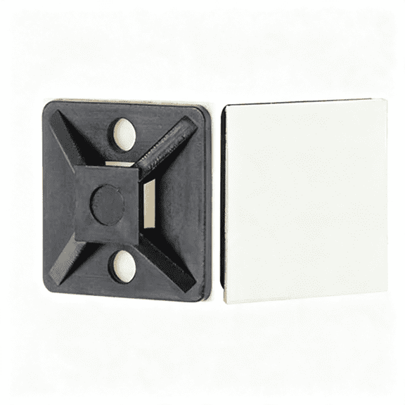 GJX 500 Pcs 3/4" Black Self Adhesive Cable Zip Tie Mounts Wire Cable Clips Holders Management Anchors Organizer Holders Squares, Versatile Cable Tie Mounts