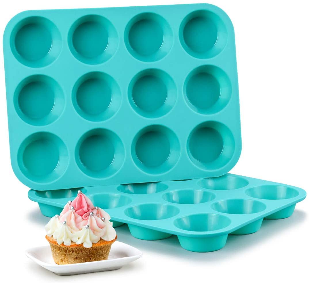 Microwave Safe Muffin & Cupcake Tins & Moulds 2 Pack Premium Silicone Muffin and Cupcake Baking Mould 2 Pack High Quality Non Stick/Dishwasher 