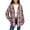 Pink, variant on Crunowin Womens Plaid Shacket Jacket, Long Sleeve Zip Up Fleece Hooded Jackets Warm Coat Khaki L