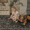 thumbnail image 5 of Floral 9x12 Area Rug, Machine Washable, Soft Vintage Floral Rug Non Slip Stain Resistant for Living Room -Black, 5 of 9