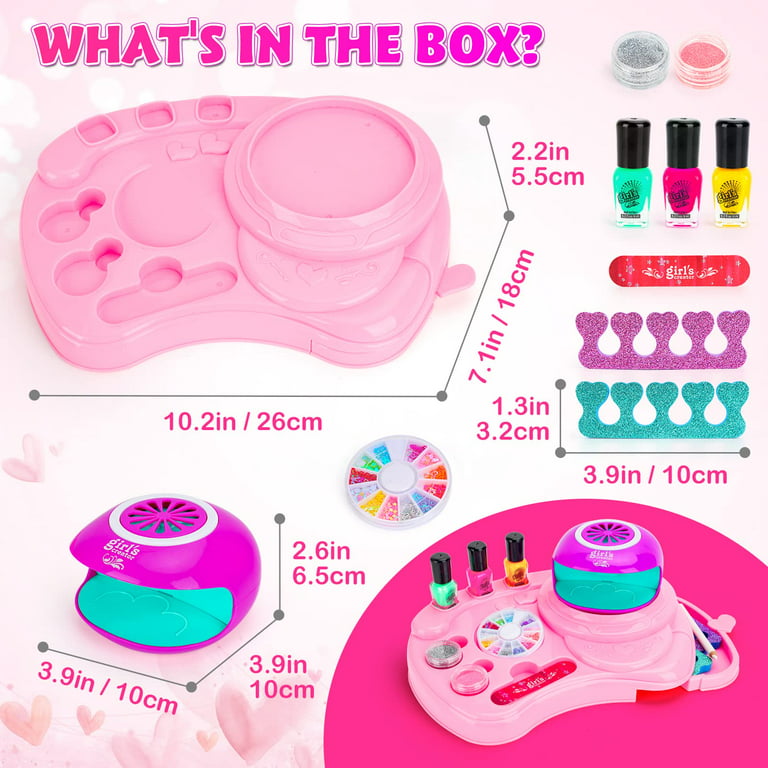 Dikence Toys for 5 6 7 8 Year Old Girls, Kids Nail Polish Makeup Art Kit  Birthday Gifts for Girl Age 6-12 Crafts Princess Paint Game Set Girl For  Gift