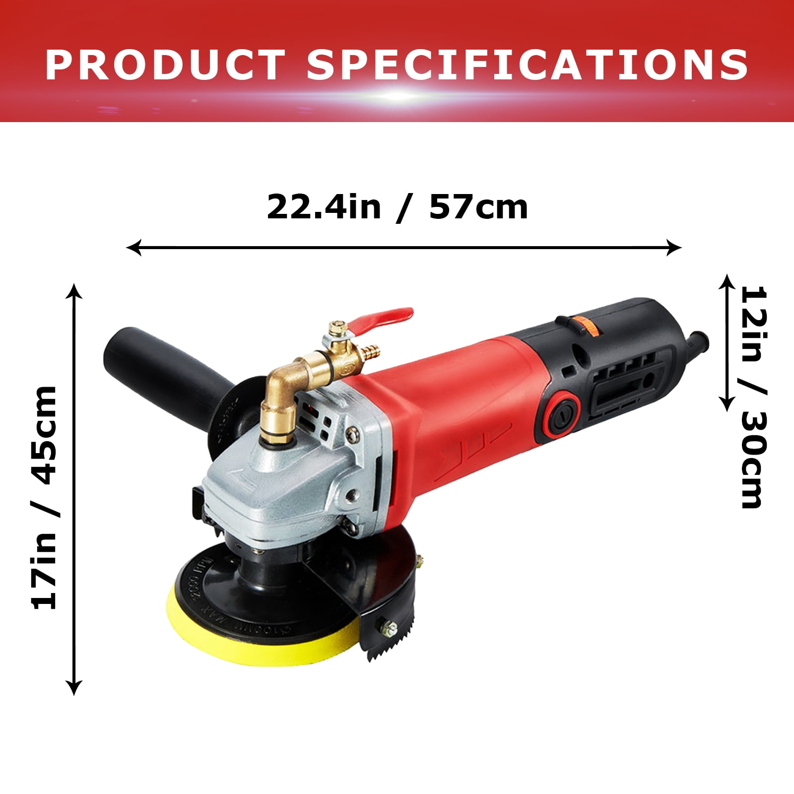 iMeshbean Wet Polisher with 4'' Diamond Polishing Pad Tools Kit, Variable Speeds, 860W/110V Wet Buffer, Low-noise Buffing Machine for Concrete / Stone Countertop, Floor Surface, Marble, Ceramic Tile