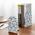 thumbnail image 5 of Lsque Daisy Striped Nautical Printed Wood Bookends,Non-Skid Bookend for Shelves,Heavy Duty Support Bookends,Non-Slip Foam Pads for Office, Home, and Library,1 Pair, 5 of 8