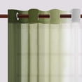 thumbnail image 3 of Light Filtering Curtains 63 Inches Long, Sheer Curtains Light Filtering, 52X63 In, Ombre Gradient, Grommet Top, Living Room, Green White, 1 Pc, Window Treatments, 3 of 7