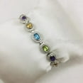 thumbnail image 2 of Multi Color Bracelet, 925 Sterling Silver Bracelet, Natural Multi Gems, CZ Bracelet, Womens Bracelet, Handmade Bracelet, Natural Amethyst Peridot Citrine Topaz, Chakra Bangle, Christmas, Thanksgiving, 2 of 4