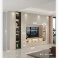 thumbnail image 2 of Mueble de pared de fondo, mueble de TV de lujo, moderno, sencillo y ligero, almacenamiento en habitación personalizado de madera maciza, 2 of 4