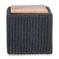 thumbnail image 2 of Loft Lyfe Fil de Coton Jaxston 3-en-1 Pouf / Pouf / Table d'Extrémité, Gris Foncé, 2 of 7