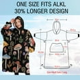 thumbnail image 4 of Oversized Wearable Blanket Hoodie,Red Mushroom Flower Black Pattern Sherpa Blanket Hoodie with Super Pockets,Super Warm Fuzzy Pullover for Women & Men, 4 of 6