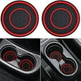 thumbnail image 2 of Soumake 2Pcs Car Cup Coasters Heat-Resistant Non-Slip Design Waterproof Groove Pattern Universal Cup Holder Automobile Interior Accessories, 2 of 8