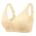 thumbnail image 1 of Gibobby Brasier Push Up Mujer Talla Sexy Sujetador para mujer Ajustable con aros Botón Correa Hombro delantero Copa moldeadora grande Íntimos(Beige,44), 1 of 5