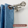 thumbnail image 4 of Double Curtain Rods for Window 36-72", Brushed Nickel Double Curtain Rods with Round Cage & Barrel Finials, Adjustable Double Rod Curtain Rod, 1-Inch Front and 5/8 Inch Back Double Drapery Rod, 4 of 7