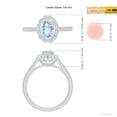 thumbnail image 3 of ANGARA Natural Vintage Style Aquamarine & Diamond Scalloped Halo Ring in 14K White Gold for Women (Size-7x5mm) | March Birthstone, Anniversary, Jewelry Gift for Women | Natural Aquamarine Ring, 3 of 7
