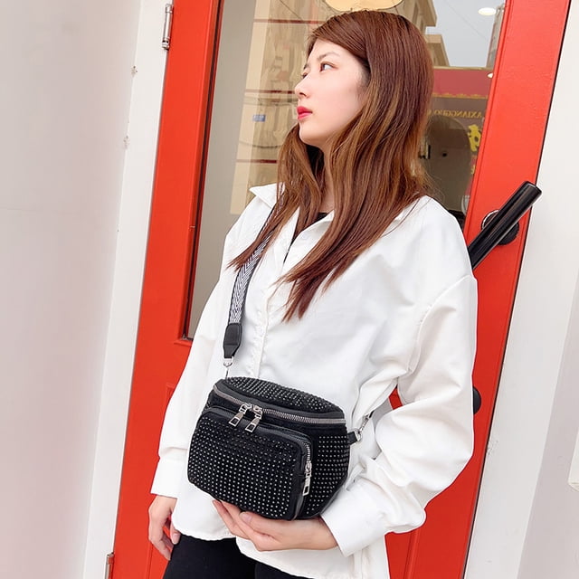 Bolso diagonal all-match estilo outsider con diamantes Tmvgtek Para Estrenar