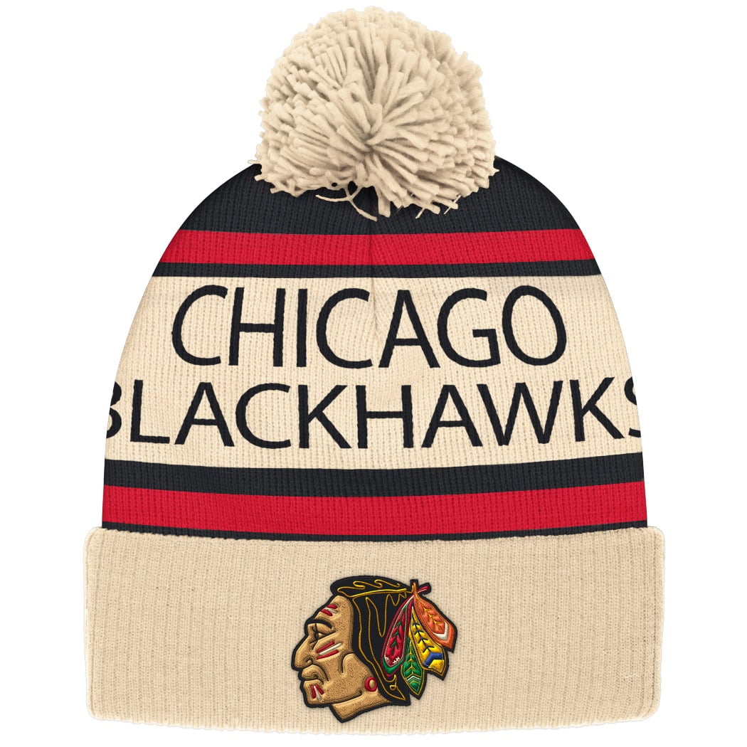Chicago Blackhawks CCM NHL "Heritage" Cuffed Knit Hat with Pom by Adidas