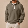thumbnail image 5 of happyYEE Men's Waffle Hoodie with Drawstring, Casual Long Sleeve Hooded Sweatshirt, Fall Fashion Versatile Pullover Tops, 5 of 9