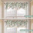 thumbnail image 4 of Green Coastal Tie Up Valance Curtains for Windows, Kitchen Curtains Window Shades, Eucalyptus Leaves Summer Beach Starfish Rustic Light Filtering Curtain Valances for Bedroom/Bathroom/Cafe 42"x12", 4 of 9