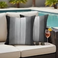 thumbnail image 2 of Outdoor Pillow Covers 24x24 Set of 2, Black Gray Ombre Waterproof Patio Throw Pillow Covers for Couch Sofa Chair, Vintage Country Wooden Decorative Pillowcases for Throw Pillows, 2 of 9