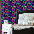 thumbnail image 2 of Peel and Stick Wallpaper Abstract Graffiti Zigzag Rainbow Colors Bold Black Wall Mural 23.6in x 9.8ft Self Adhesive Removable Wall Paper Renter Friendly Wallpaper for Man Cave Bedroom Cabinets, 2 of 8