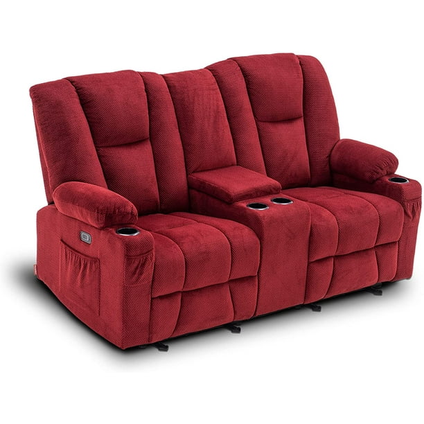 Fabric Power Loveseat Recliner, Electric Reclining Loveseat Sofa