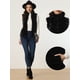 thumbnail image 2 of Chaleco Esponjoso para Mujer Abrigo de Piel Sintética sin Mangas con Cuello Alto Negro XL, 2 of 6
