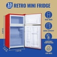 thumbnail image 7 of Tacool 3.5 Cu.ft Retro Mini Fridge with Freezer, 2 Door Small Refrigerator with 7 Adjustable Thermostat for Home, Red, 7 of 7