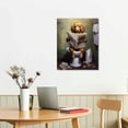 thumbnail image 2 of JEUXUS Dog Reading the Newspaper On Toilet Funny Painting Framed Giclee Art Design By Artist Lucia Heffernan 16x20in, 2 of 4