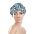 thumbnail image 2 of KLL Independence With Gnome Pattern Shower Cap & Bath Cap for Women,Reversible Oversized Waterproof Shower Caps for all Hair Lengths,Elastic Reusable Bathing Hair Cap, 2 of 7