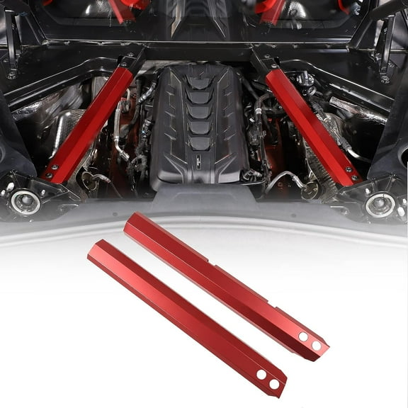 TINKI Engine Compartment Pull Bar Trim Strip Compatible with Chevrolet Corvette C8 2020-2023, Aluminum Engine Bay Strut Bar Trim Cover Accessories