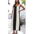 thumbnail image 3 of Vestido CHARTOU de lino sin mangas para vacaciones largas en la playa, 3 of 6