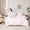 Pink White, variant on Manfei Natural Plant Floral Twin Bedding Sets 7pcs,Boho Print Bedding Comforter Set 7pcs,Pink White Sheet Sets,Super Cozy Room Decoration Reversible
