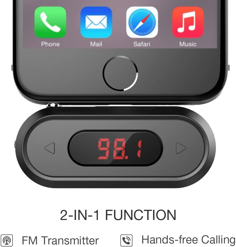 iClever IC-F40 FM Transmitter & USB car charger for player with 3.5mm audio jack