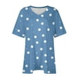 thumbnail image 4 of yillto Womens Plus Size Top Tunic Short Sleeve Blouse V Neck Printed Shirts Causal Loose Outfits XL-5XL, 4 of 5