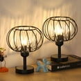 thumbnail image 3 of Black Crystal Table Lamp Tilted Metal Bar Metal Base Nightstand Lamp, Set of 2, 3 of 3