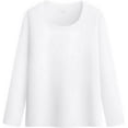 thumbnail image 5 of Ropa interior térmica de manga larga para mujer, camiseta con forro polar suave y micropolar, capa base cálida de invierno, 5 of 5