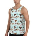 thumbnail image 2 of Picia Cute Pug Dogs Printed Men’s Performance Tank, Men's Workout Tank Top Moisture-Wicking Tank Top Muscle tee, Breathable Workout Shirt-Small, 2 of 7